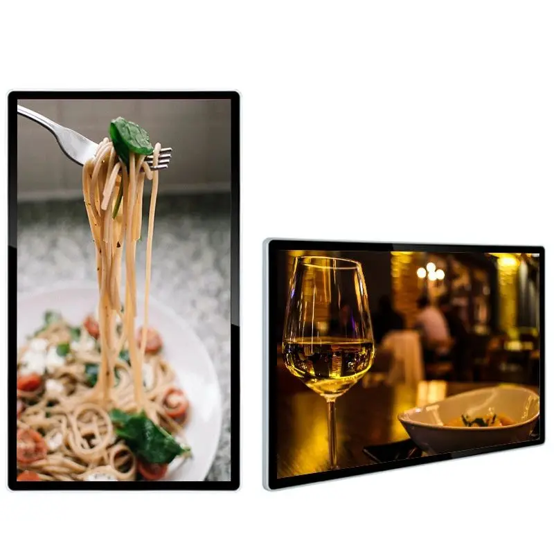 Wall mounted digital signage 27 inch touch screen kiosk media AD player internet advertising Display