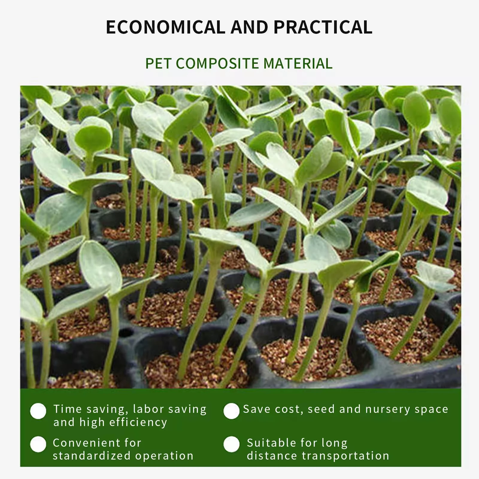 Free Sample 60g Durable PS 21-128 Cells Garden Flower Vegetables Plant Germination Square Plastic Nursery Seedling Trays