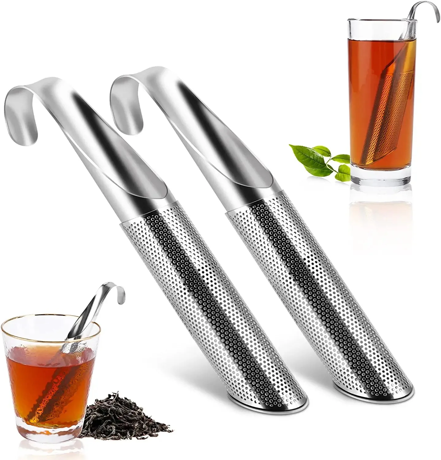 Y1127 New Arrival Pipe Shape Stainless Steel 304 Loose Leaf Tea Infuser Stick Filter