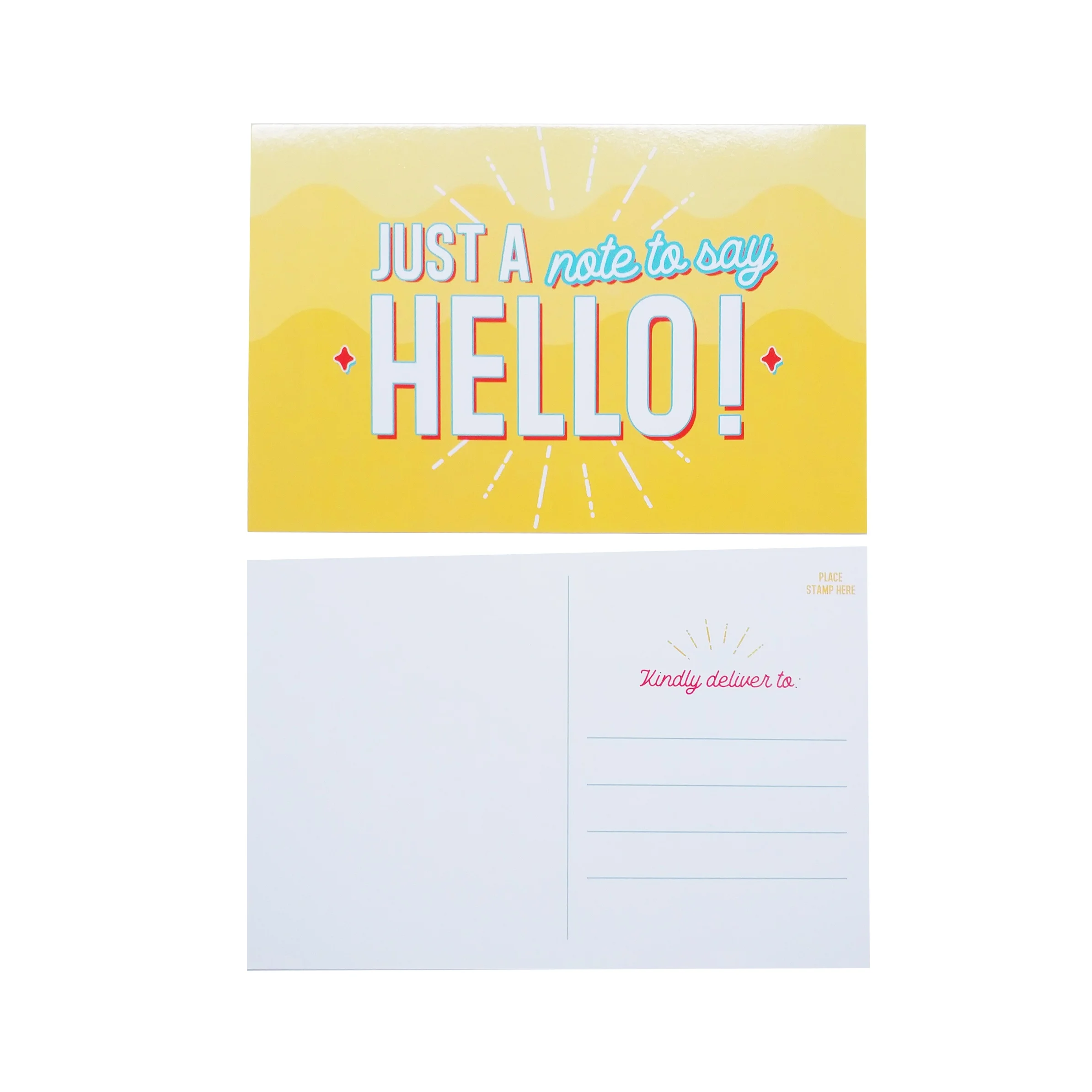 Custom print fancy design gold foil rewritable mailing paper postcards
