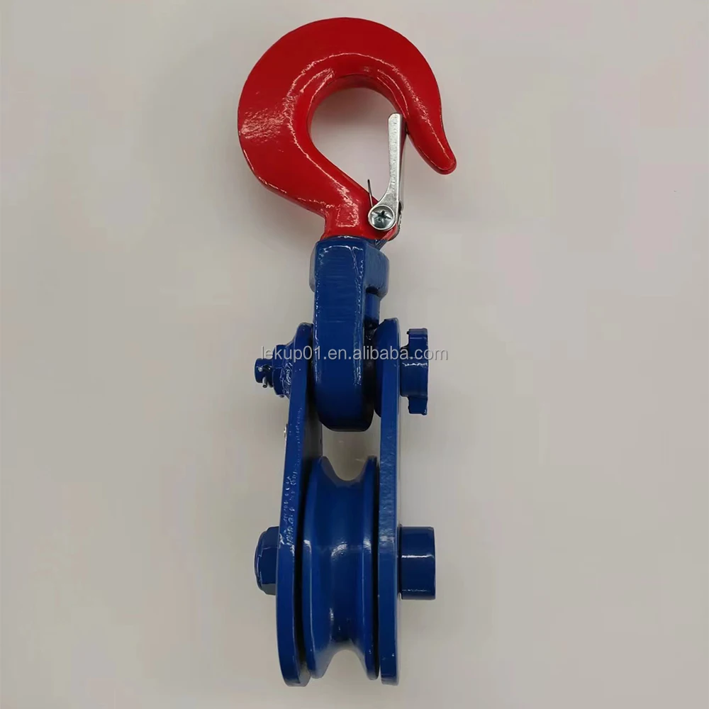 American Style Open-end Swivel Hook Single Sheave Pulley Light Type Champion Snatch Block with Hook Lifting Wire Rope Pulley