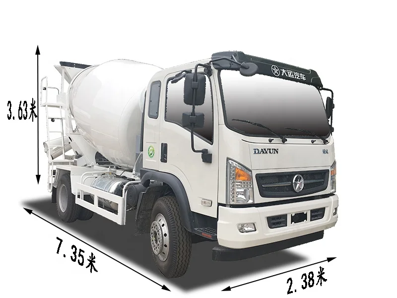 4x2 Dayun 7m3 self loading concrete mixer truck