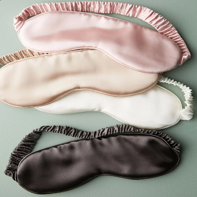 Luxury Pure Colors 19mm 100% Silk Sleeping Eye Mask  2020 Hot-sale Mulberry Silk Eye Mask Instgram