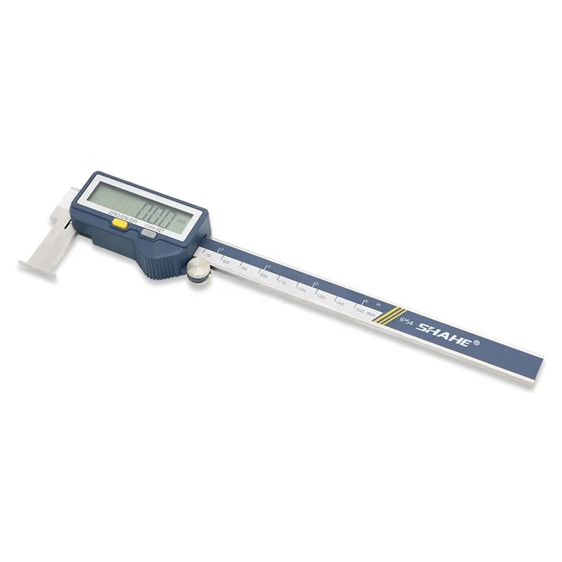 SHAHE Built-in Wireless 0-150mm Digital Inside Groove Caliper With Flat Point Stainless Steel Electronic Caliper