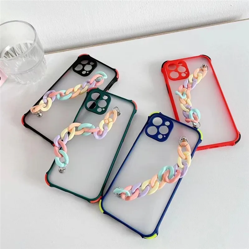 Case For Samsung Galaxy A22 A02S A42 A32 A52 A72 4G 5G Wrist Chain Shockproof Case For Samsung A51 A71 A31 A50 A30 A11 A21 A12