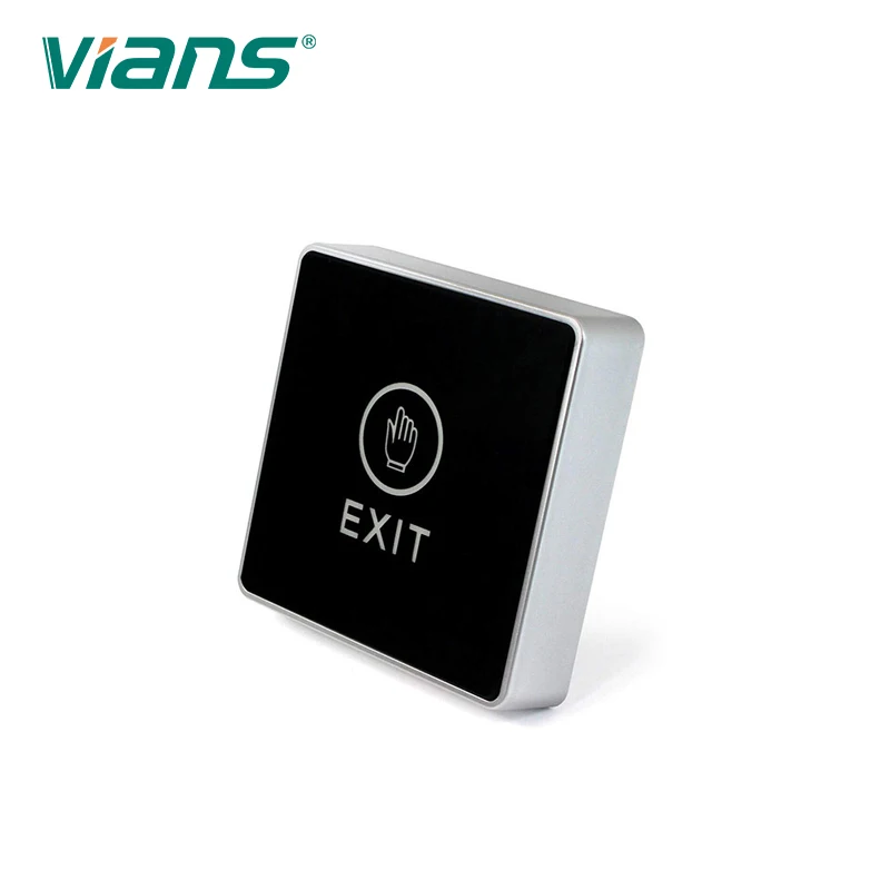 Black touch button 12V NC NO Door Exit Release Button Switch for Access Control With LED Square Type VI-913