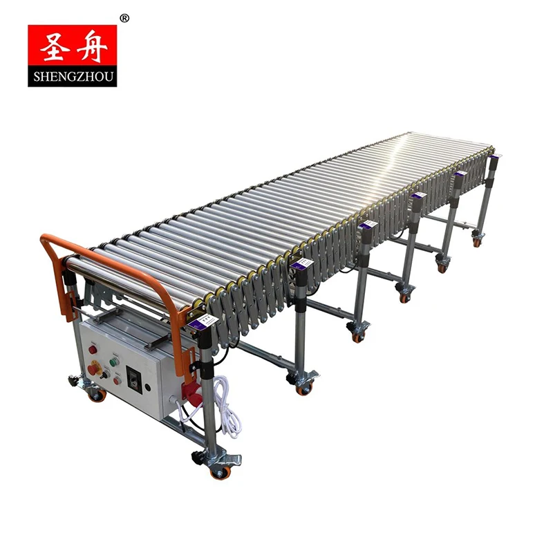 Automatic Powered Motorized Gravity Flexible Expandable Steel Roller Conveyor