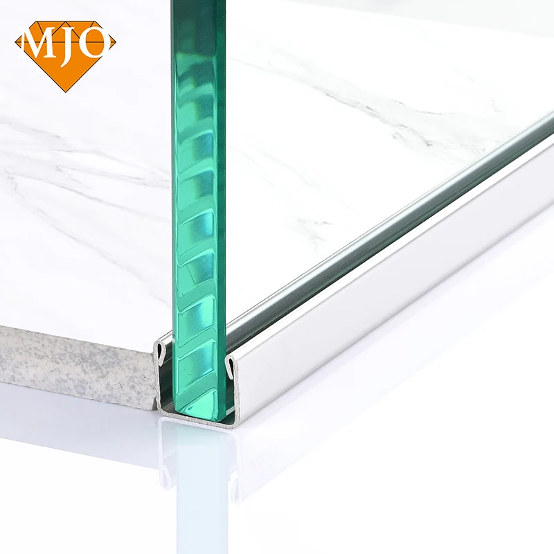 Foshan MJO Factory Directly Stainless Steel Profile Glass Holder Clamping Glass Profile Railing For Bathroom Decoration OEM