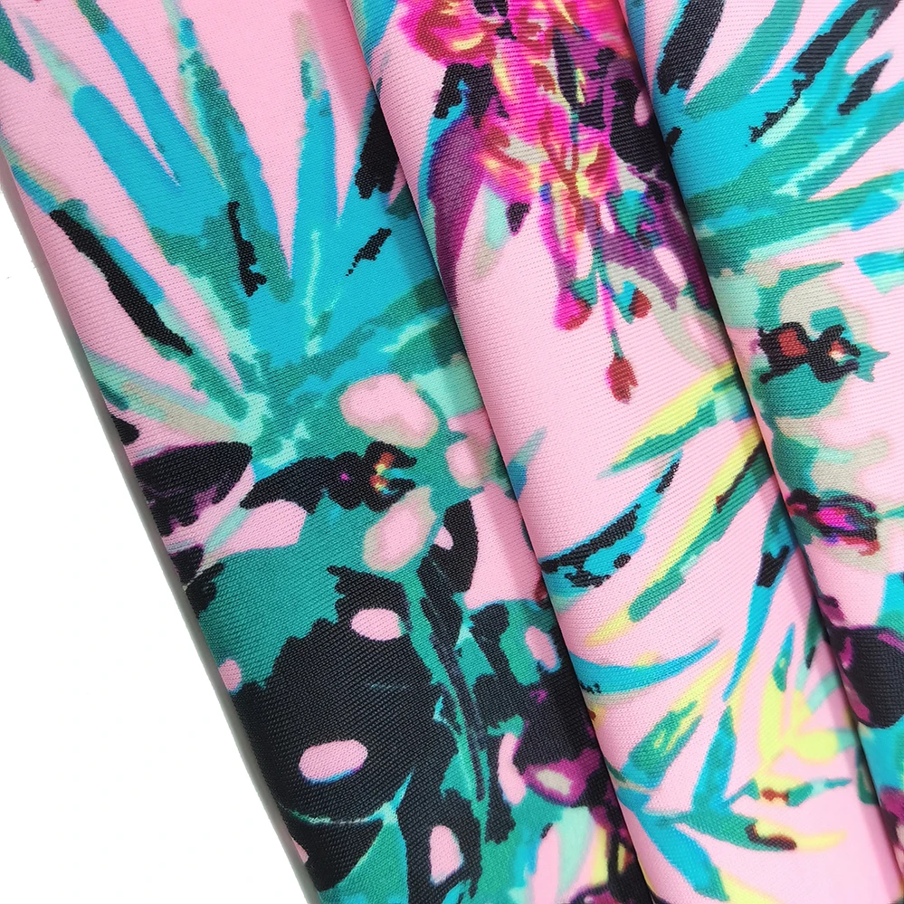 Nylon Spandex Swimwear Soft Plain 200GSM Customized Digital Printing Matte Fabric