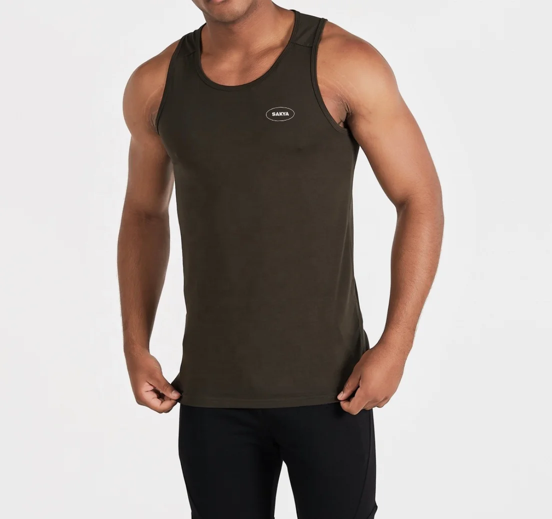 Wholesale Custom logo Cotton Moisture Wicking Muscle Athletic Shirts Sleeveless Fitness Wear Workout Men Gym Tank Top For Men