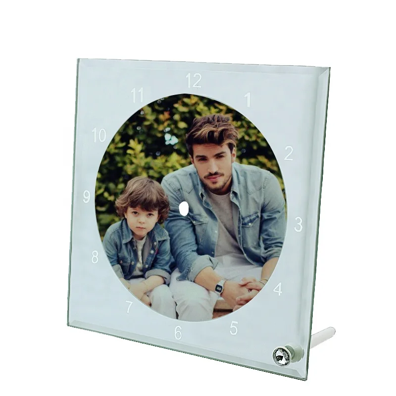 Индивидуальные часы с сублимационной печатью из стекла толщиной 20*20 см, 5 мм, настенные часы