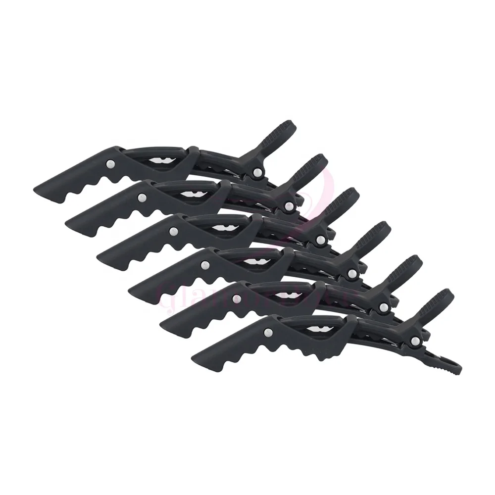Customized Alligator Hair Clips Salon Barber Clip Matte Black Color Sectioning Hair Clips for Women