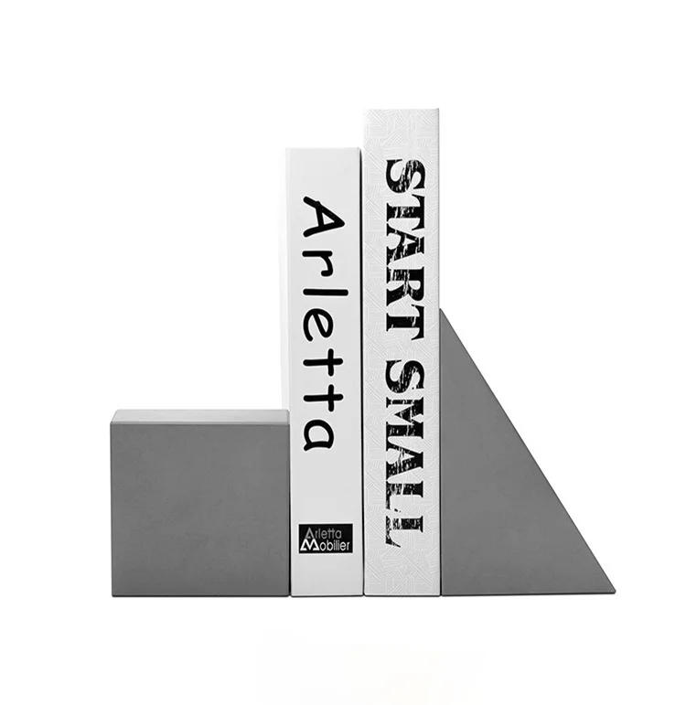 Welcome OEM/ODM customized size colour desk accessories real gray concrete cement bookend