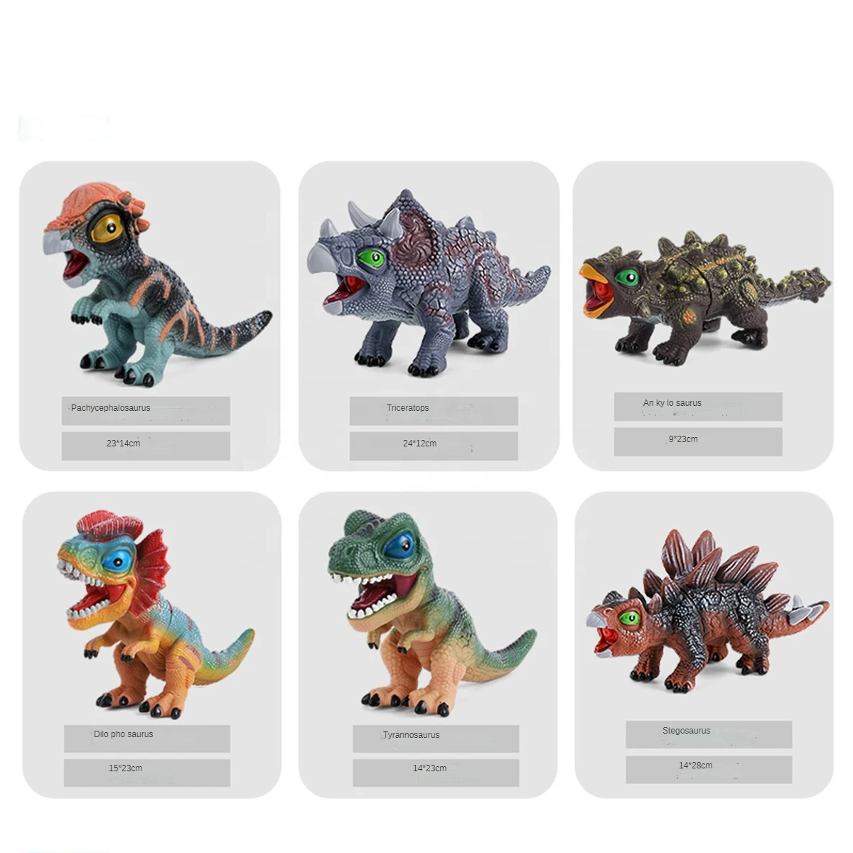 SY safe PVC kids education stretchy toy dinosaurs set soft rubber dinosaur toys with sound