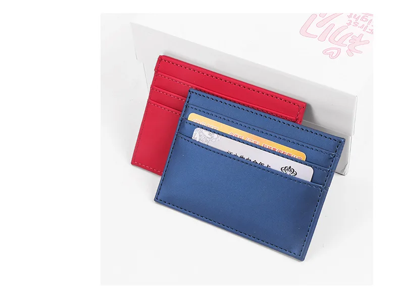 Promotions Custom Coin Purse Front Pocket Unisex Slim Credit Card Case Holder ID Business Mens Womens Pu Leather Thin Wallet