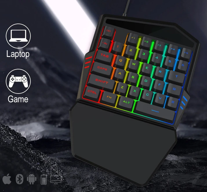  OEM мини Механическая RGB цветная Проводная 35-клавишная игровая клавиатура и мышь комбо набор для