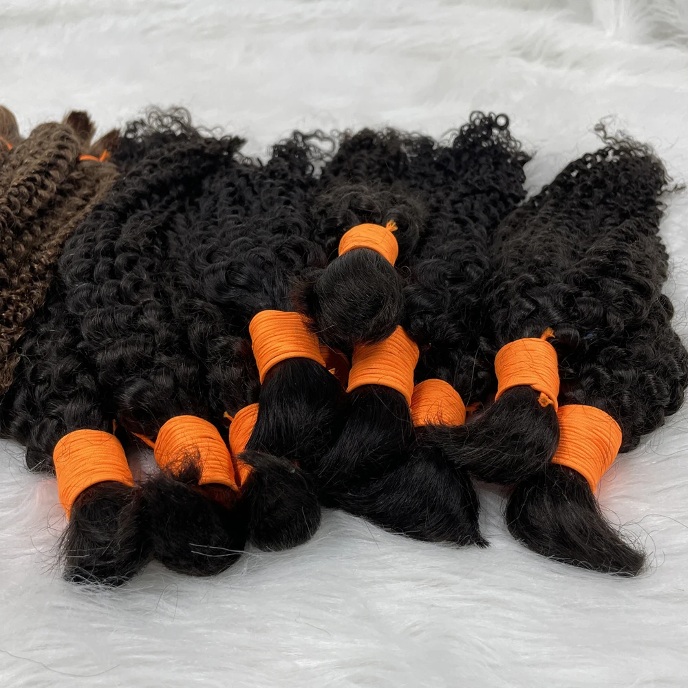 Water Wave Hair Human Hair Bulk for Braiding No Weft Braids Extensions Bundles Wet and Wavy Brazilian 1pcs/lot Hair Extention