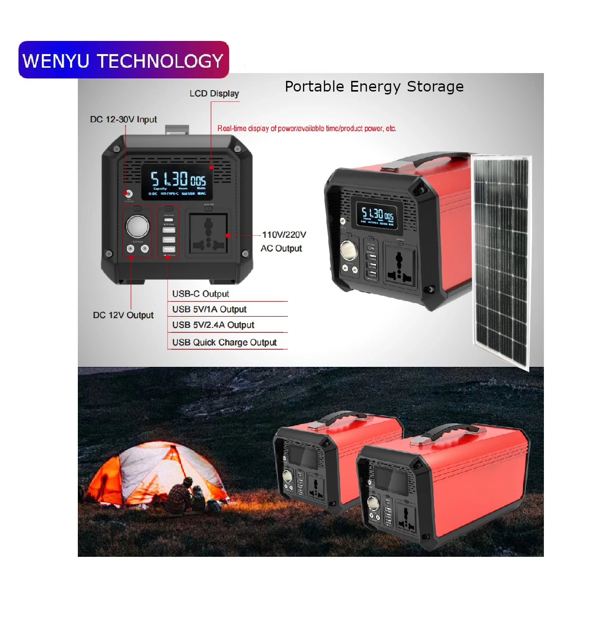 home and outdoor multifunction battery bank solar powered portable solar generator solar power generator