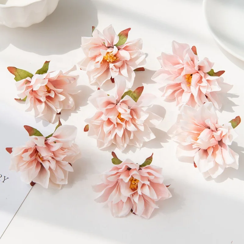 Cheap Artificial Flower Wall Background Silk Flower Heads Artificial Dahlia Flower for Wedding Decoration