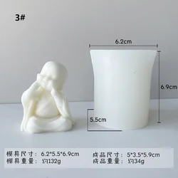 Z59   Little monk monk incense candle mold DIY smiling face expanding stone gypsum silica gel mold
