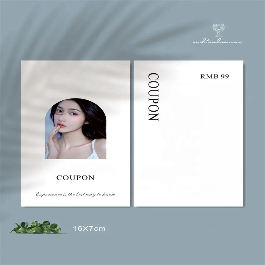 Custom Tuke Experience Card Voucher Beauty Salon Fast Production Custom Promotional Paper Paperboard Printing Health Card Design
