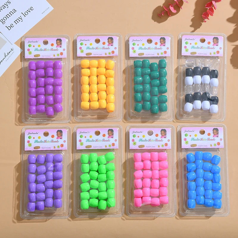 Hot selling Macaroon colorful Hair clasp barrel beads large hole beads hair accessories transparent color decoration for braids