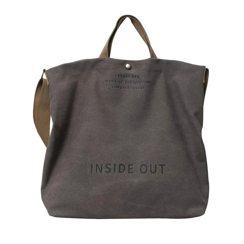 Lady Women Eco-friendly Recyclable Fashion Canvas Bag Cotton Fabric Shopping Work Travel Bag Crossbody Lady Bag for Custom