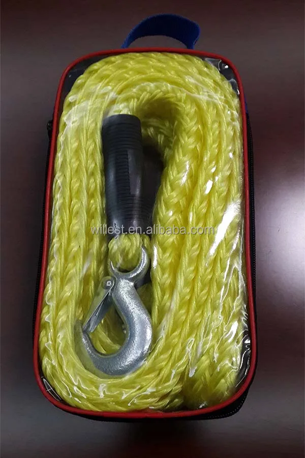 Polypropylene braided kinetic recovery rope HUTZ 3000 kg tow rope with hooks TR30B18X3.5HA 4m emergency rope for car truck
