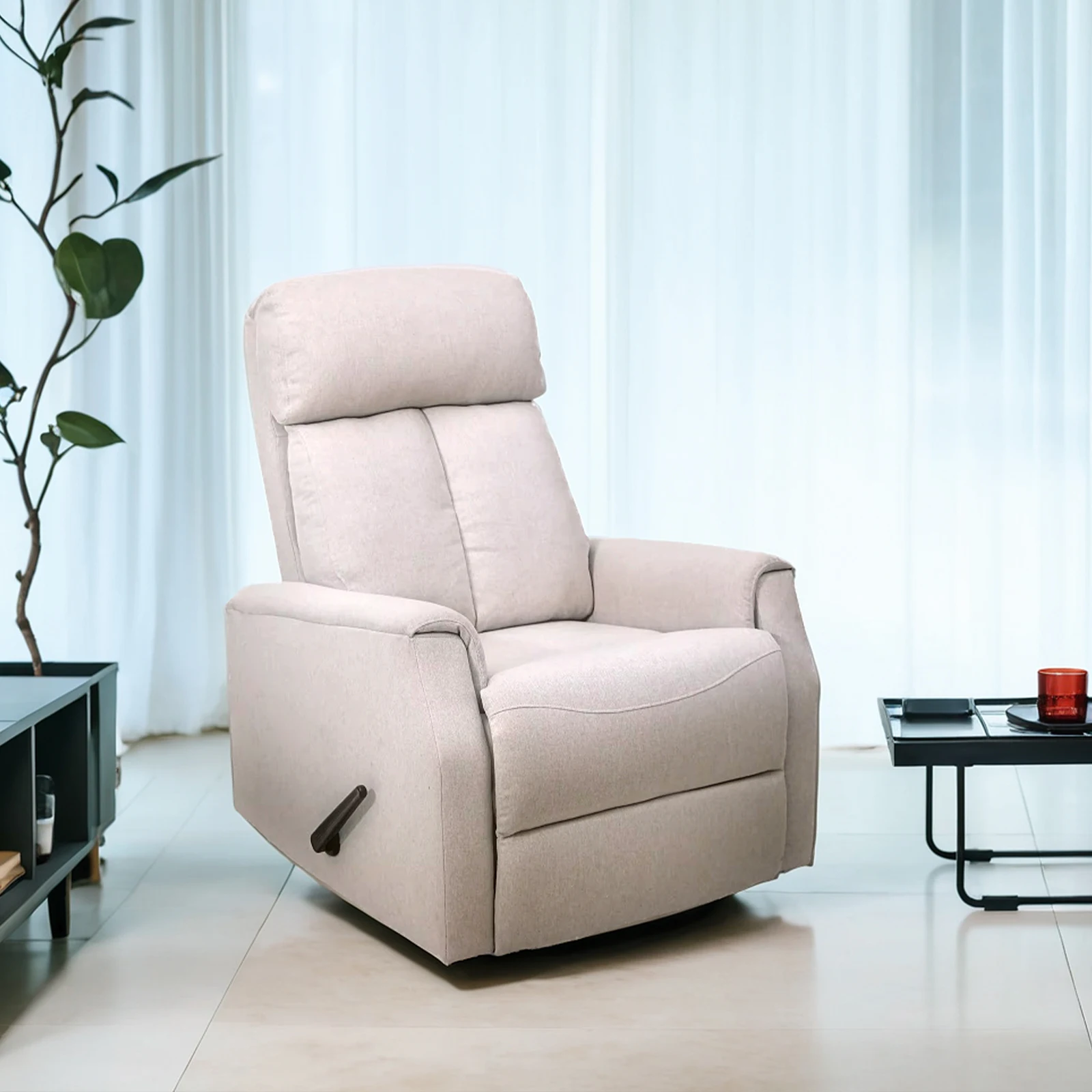 Wholesale Heavy Duty Low Back Fabric Manual One Seat Single Sofa Chair Rocking Recliner Chair