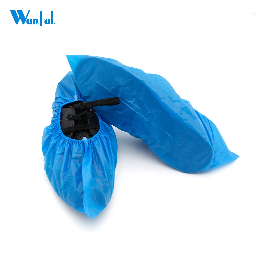 Wholesale OEM Industrial Cleanromm PE PP Nonwoven PVC CPE Shoe Covering Rain Waterproof Disposable Plastic Non Slip Shoe Cover