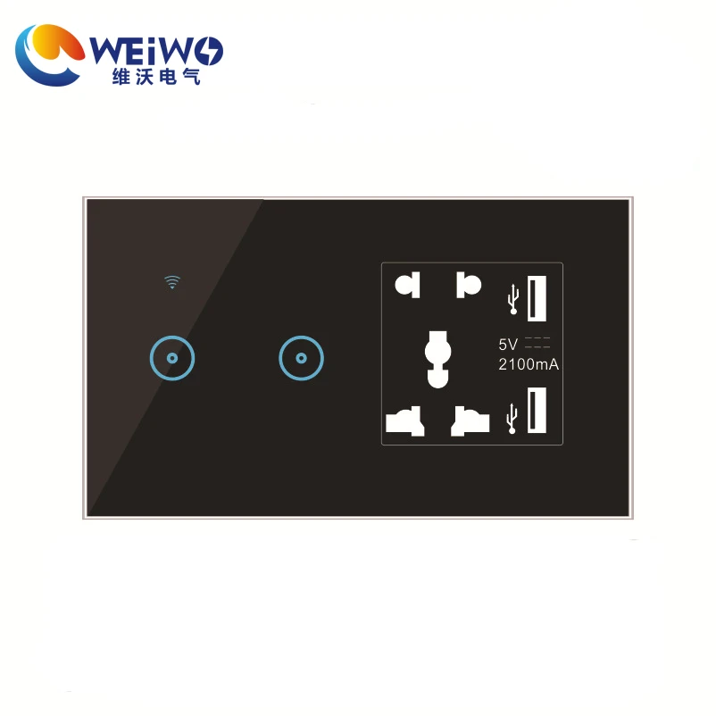 Weiwo Wifi Max.current Modern Light Switches New Invention 1gang &universal Socket&usb Screen Smart Switch 220V Max.voltage