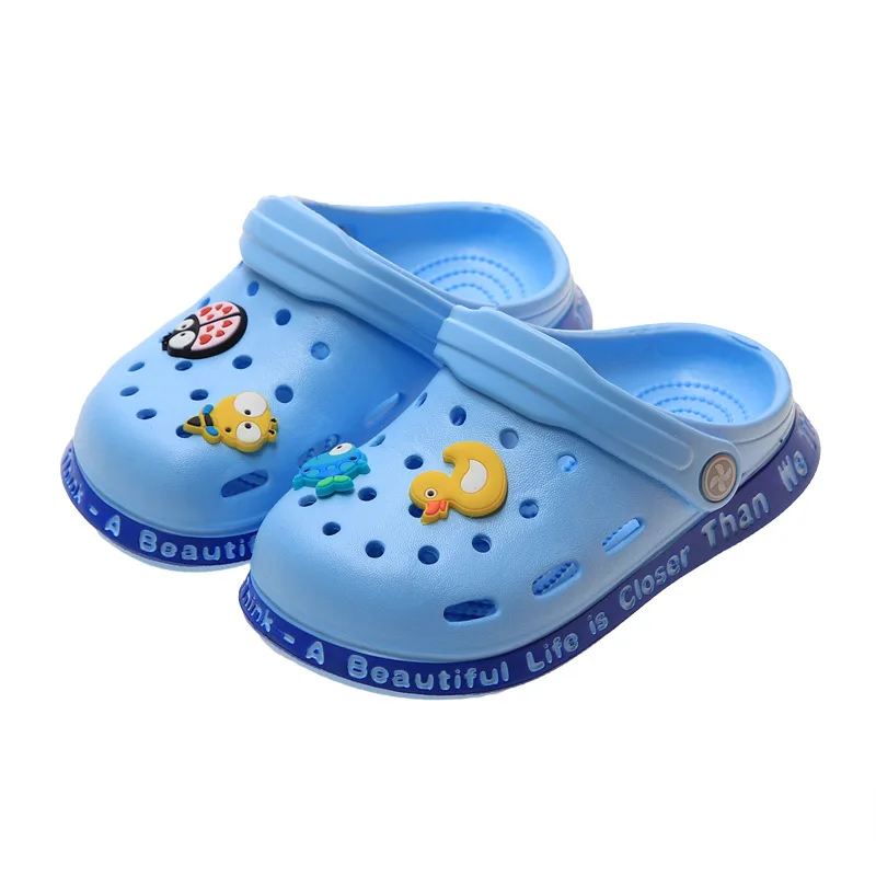 Low MOQ Cheap Wholesale House Outside Cave Sandals Slippers Hard-wearing First walking Kids Summer Clog Sandals