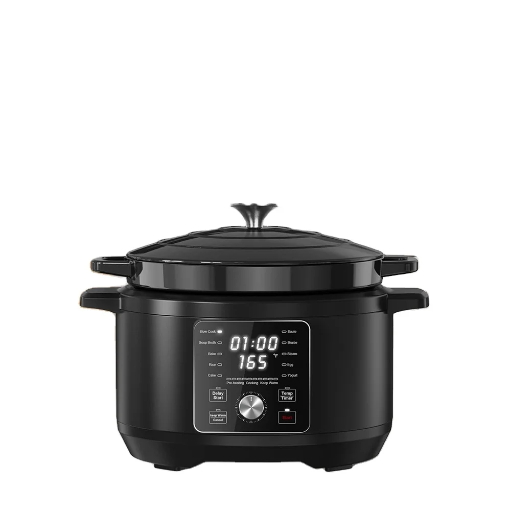 1500W Multifunctional Slow Cooker For household with LCD Display and Knob Control