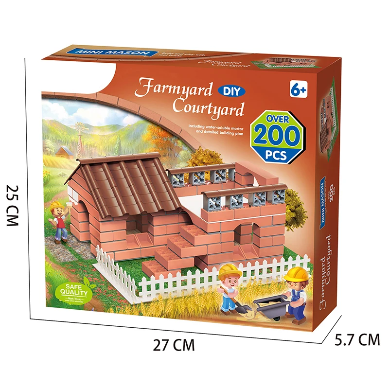 Kids Gift  Mini Construction Building Brick Toys DIY Brick Cement House