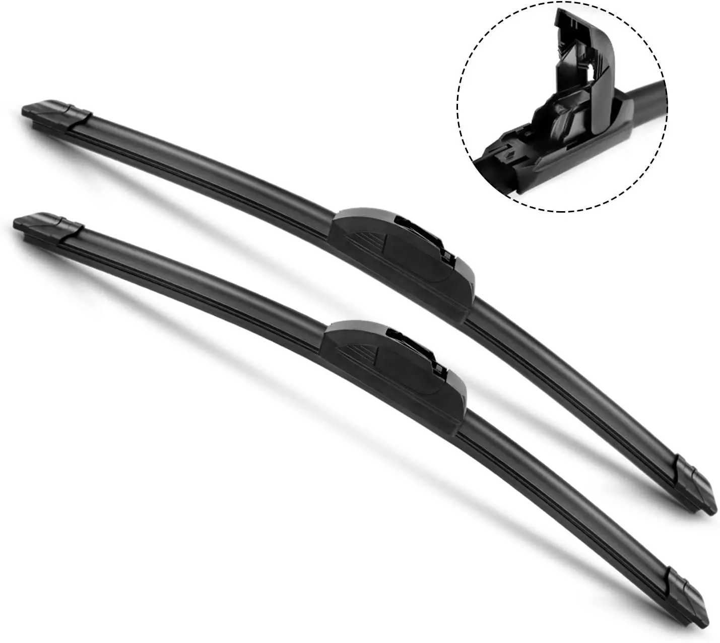 OEM QUALITY Premium All-Seasons Durable Stable Quiet Windshield Wiper Blades for U/J hook wiper arm