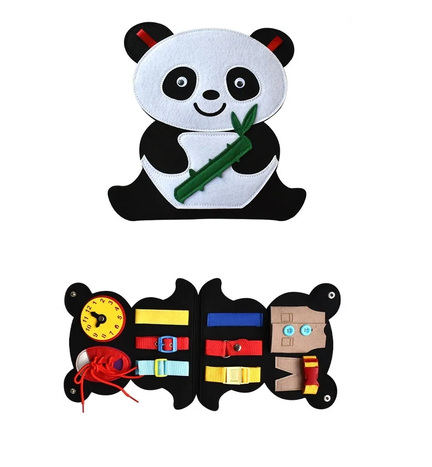 Montessori Toys Felt Educational Toy Toddlers Felt Kids Busy Board Learn To Dress Basic Skills