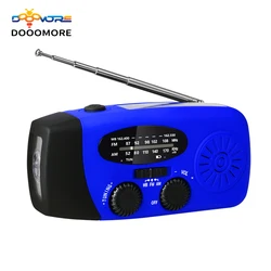 Dooomore emergency weather solar light indoor with radio foldable led rechargeable searchlight am fm portable radio