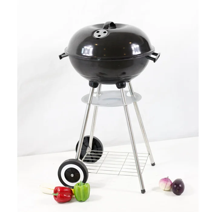 Superior 17 Inch Kettle Grill Hot Selling Apple Weber BBQ Grill Enamel Trolley Charcoal Barbecue Grill Outdoor Picnic