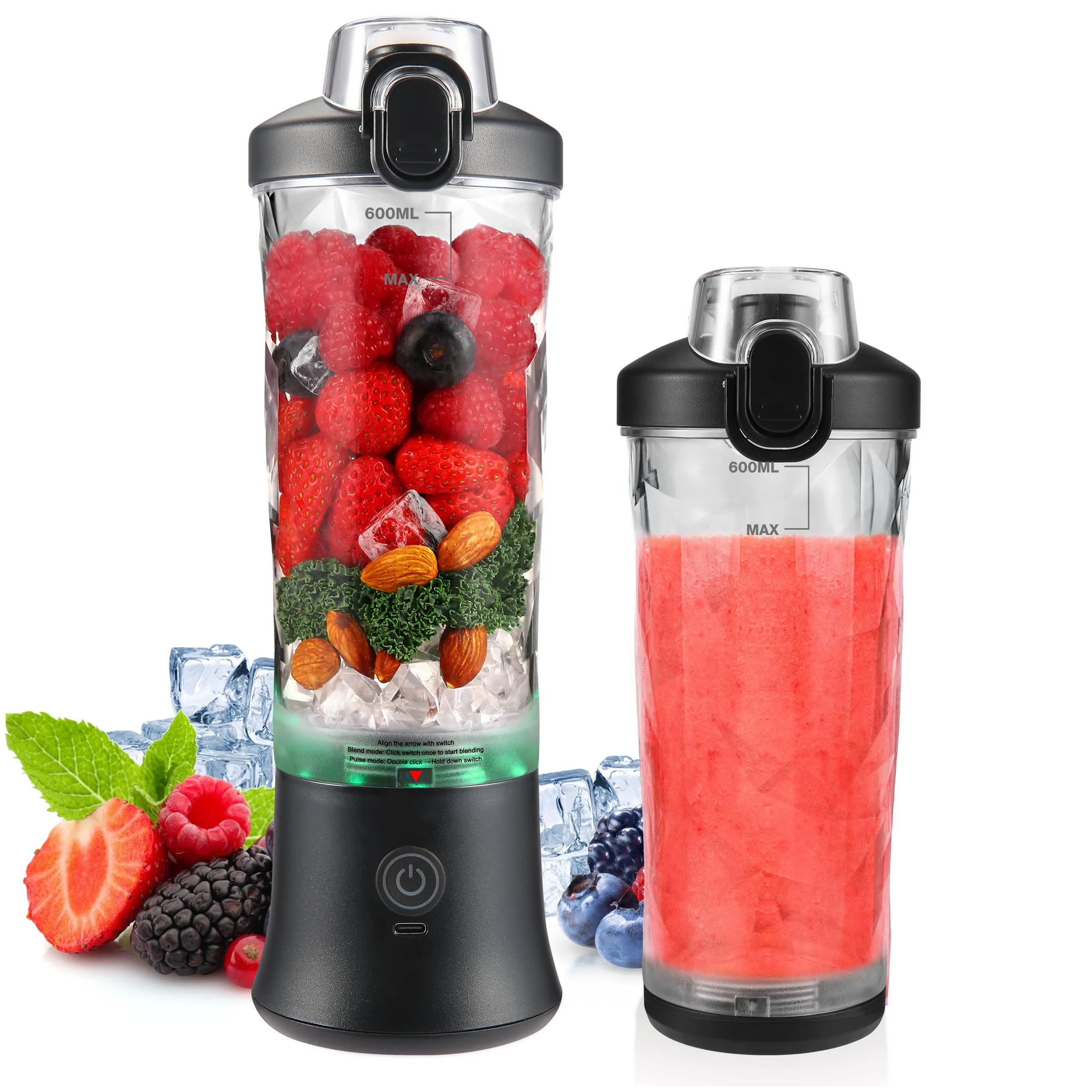 Usb Portable Juicer Blender Electric Personal Travel Plastic Stainless Steel High Speed Portable Juicer Machine Blender Blade