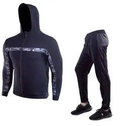New Tracksuit mens sports suits gym running 2 piece set jacket and pants Fitness jogging suit male Bodybuilding sportswear