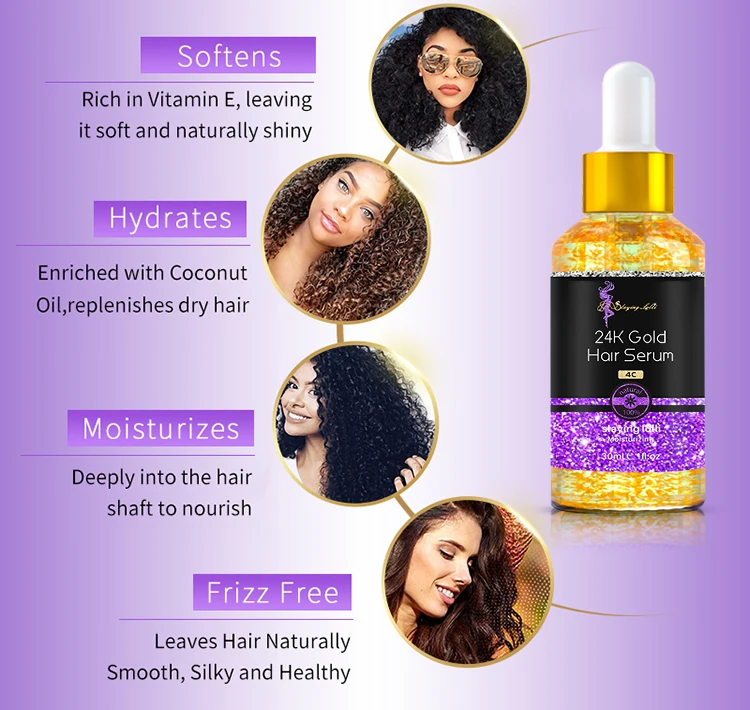 24K Gold Serum Protect From Heat Damage And Repel Humidity Keratin Hair Vitamin Care Serum
