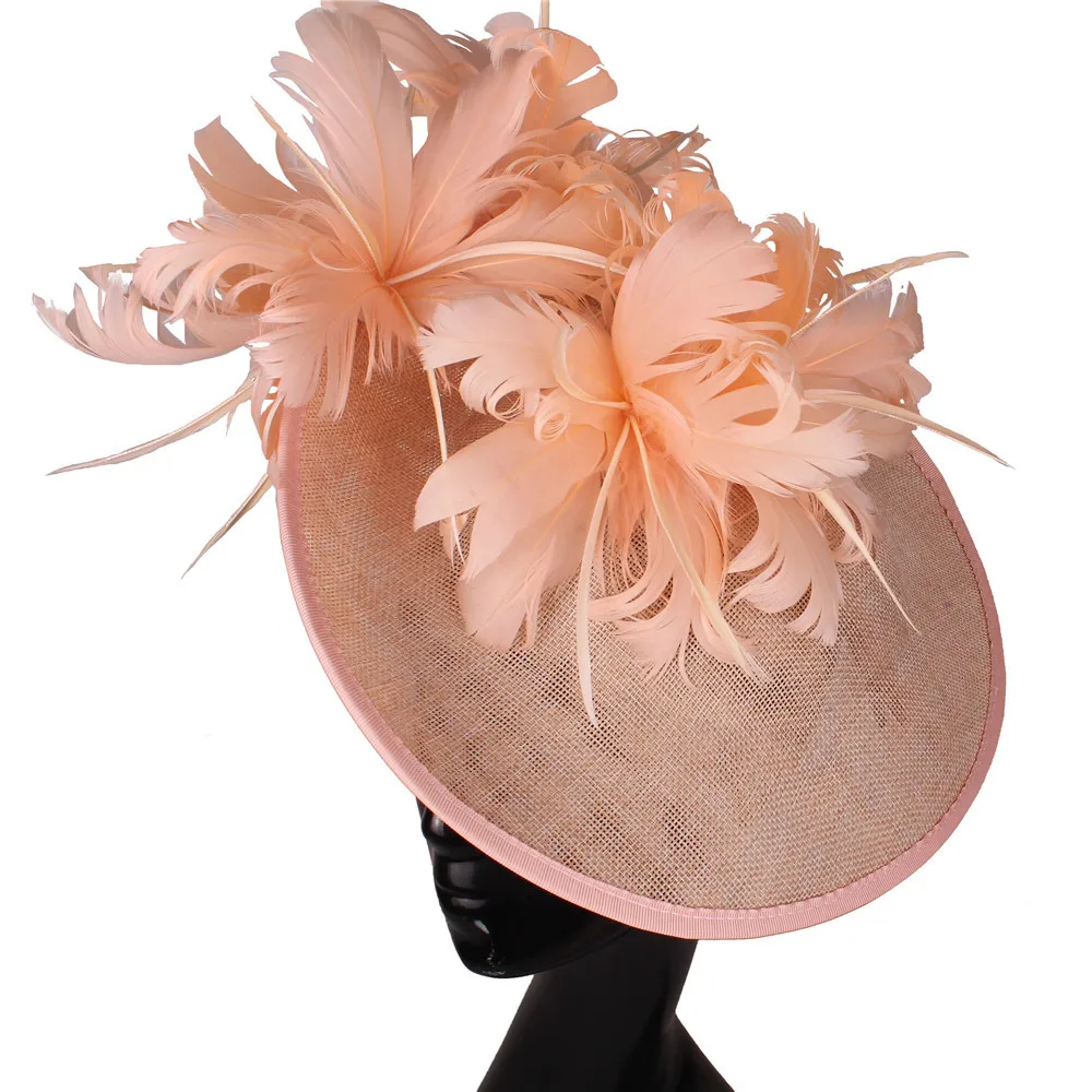 High-end Hat With Feathers Horse Racing Festival,Aristocratic Socialite Tea Party,Bride Party Hairpin Headwear top hat