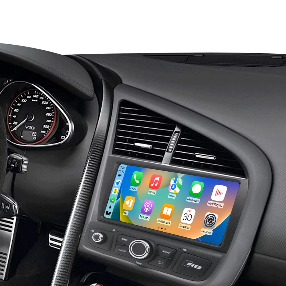 8' Car Radio For Audi R8 2007-2015 Android 13 GPS Navigation Multimedia Player Auto Wireless Carplay Head Unit With 8 Core CPU