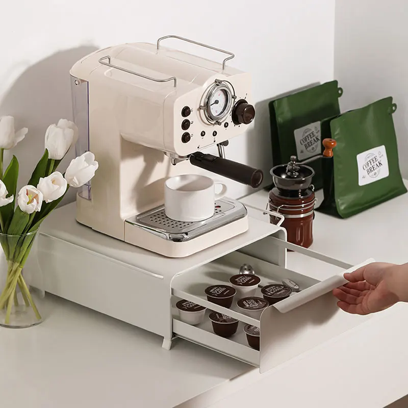 New 2 tier desktop dolce gusto holder Stackable metal coffee capsule slidng drawer nespresso pod cup mug storage box dust proof