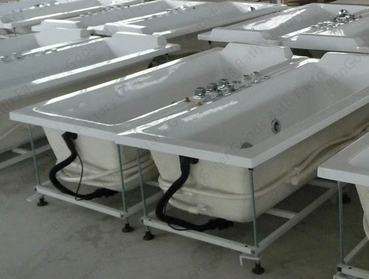 Customised Bathroom Non Slip Shower Thermostatic System Surf Massage Whirlpool Bathtub With Chromatic Lamp