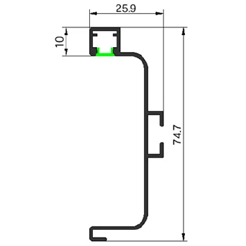 W26*H75mm Modern C-frame Cabinet Wardrobe Handle With LED Light Aluminum Alloy Handle Aluminum Extrusion Product