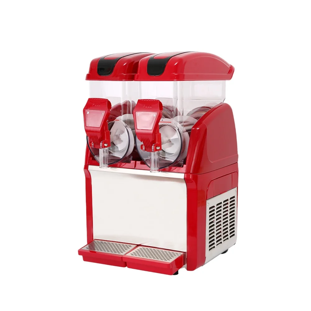 High-Productivity 15L Commercial Slush Ice Cream and Frozen Drink Machine with 2 Tanks for Restaurants and Food Shops