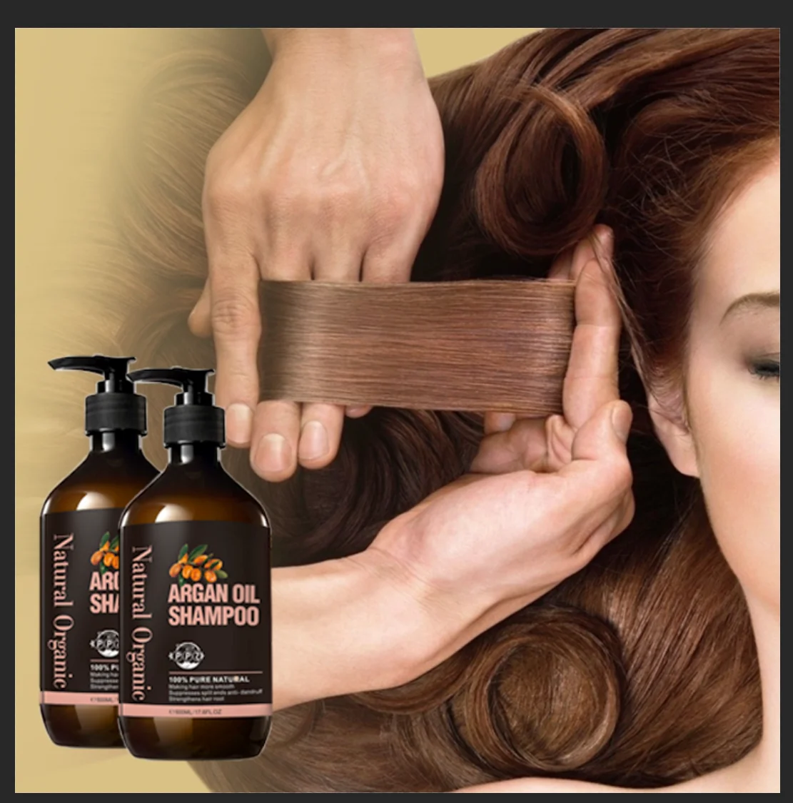 Private Label Hair Shampoo Conditioner Set Pure Organic Sulphate Free Moroccan Argan Oil Shampoo Morocco OEM Bottle Anti Age