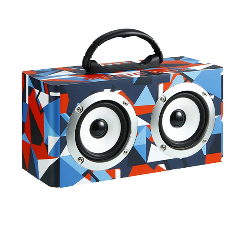 Outdoor Waterproof Super Bass Speaker Audio Hifi 3D Surround Sound Mini BT 5.0 Wooden Portable Wireless Speaker
