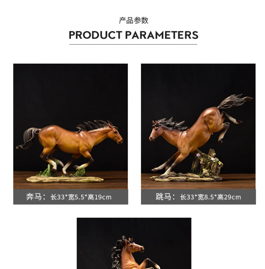 New retro running horse sculpture handicraft ornaments  living room porch office cabinet decoration creative desktop ornaments